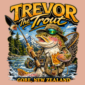 Trevor The Trout - AS Colour Womens Premium Crew Design