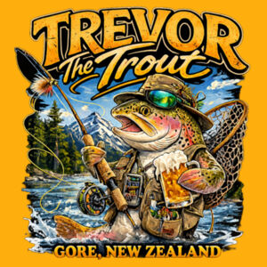 Trevor The Trout Hoodie Design