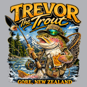Trevor The Trout Hoodie Design