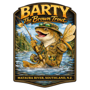 Barty The Trout - Frosted Glass Beer Mug Design
