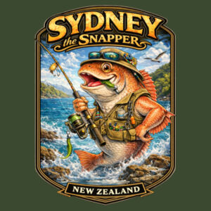 Sydney The Snapper - American Apparel Heavyweight Cotton Unisex T-Shirt Design