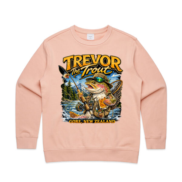 Trevor The Trout - AS Colour Womens Premium Crew Thumbnail