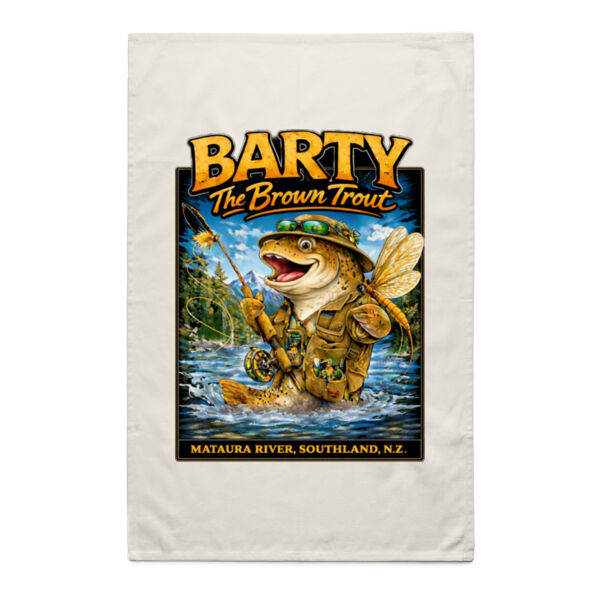 Barty The Trout - Natural Tea Towel Thumbnail