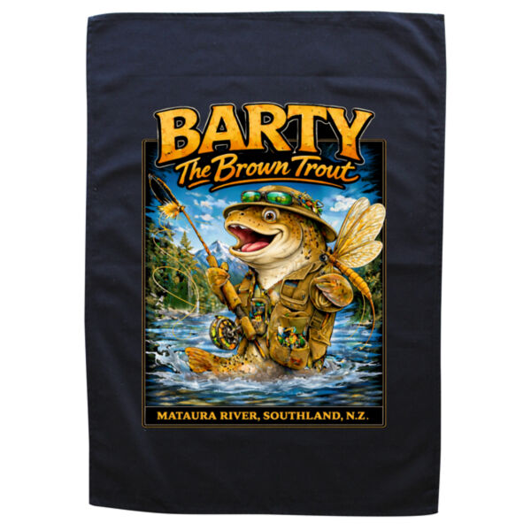 Barty The Trout - Black Tea Towel Thumbnail