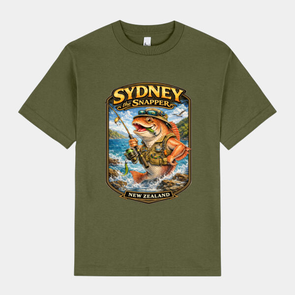 Sydney The Snapper - American Apparel Heavyweight Cotton Unisex T-Shirt Thumbnail