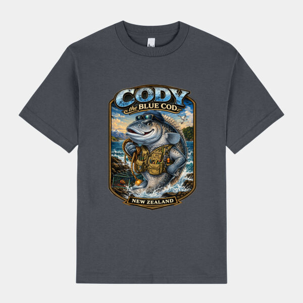 Cody The Cod - American Apparel Heavyweight Cotton Unisex T-Shirt Thumbnail